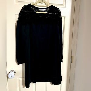 NWT Long Sleeve Tee Shirt Dress with Lace Detailing